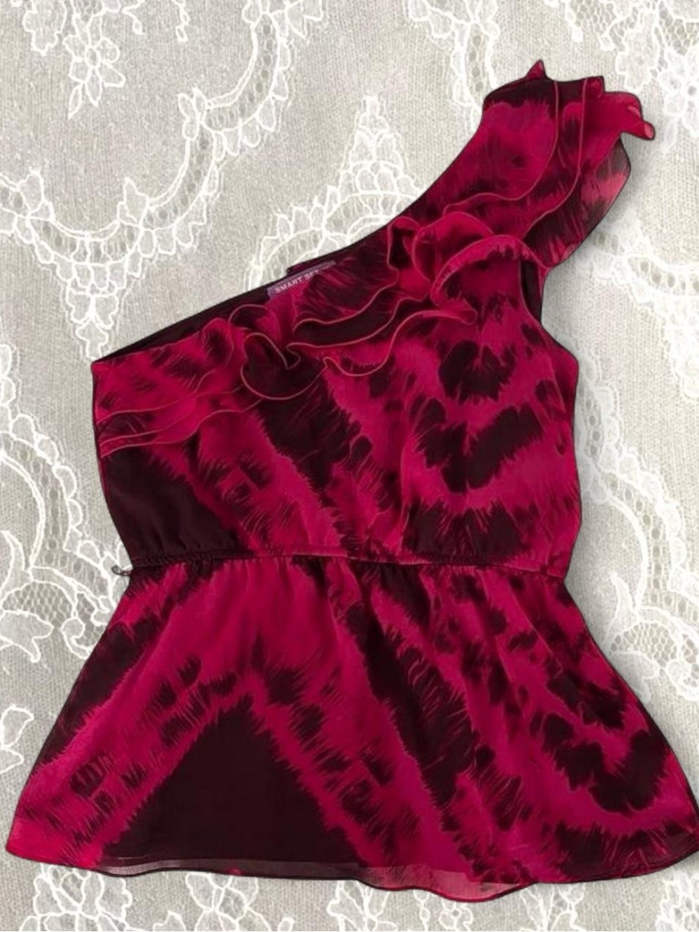 Size Small Hot Pink One Shoulder Smart Set Tank Top